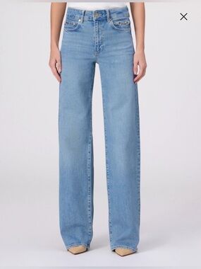PAIGE Light Blue Wide-Leg Jeans